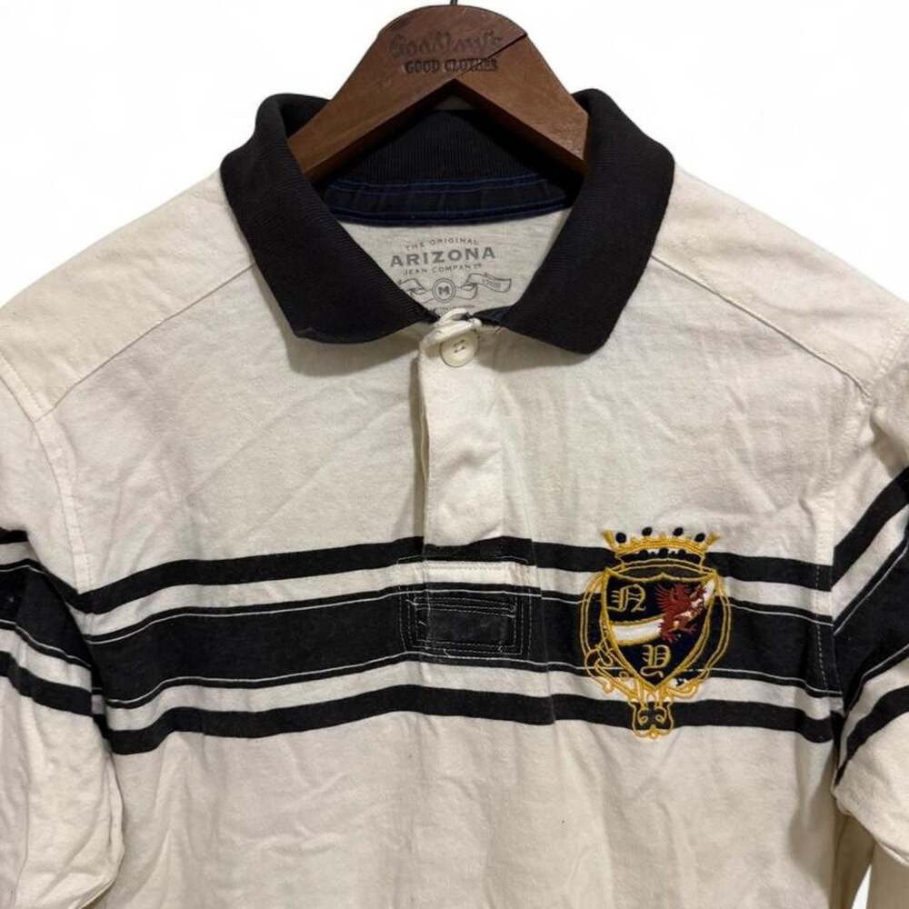Arizona Jean Company Rugby Long Sleeve Polo Shirt Medium